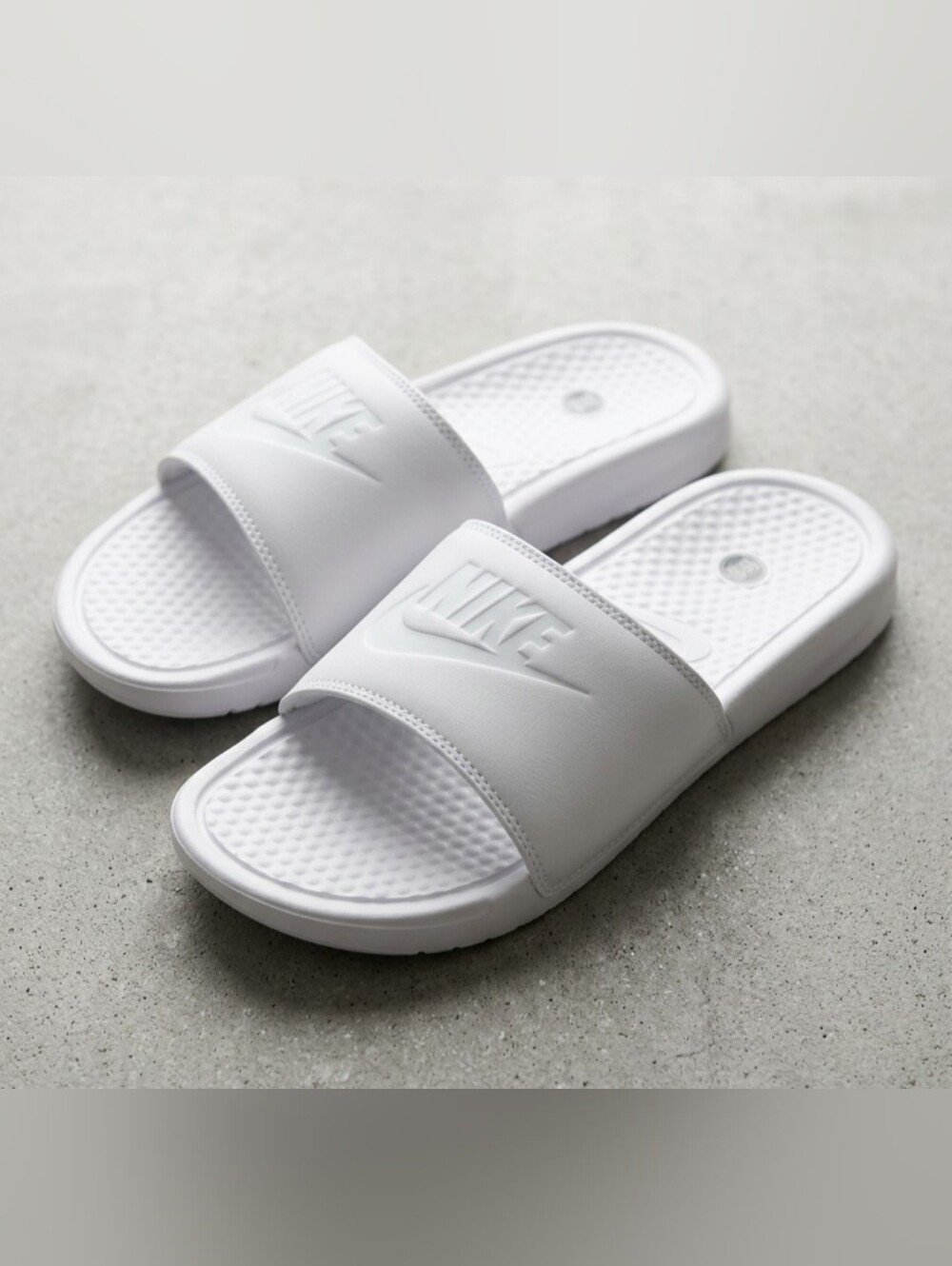 Nike Women's Benassi JDI Swoosh White Slide Sandals Size 12
